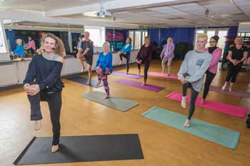 Catherine Argyle, Ribble Valley Borough Council’s health and fitness officer, pictured front with participants at the new Body Balance class.