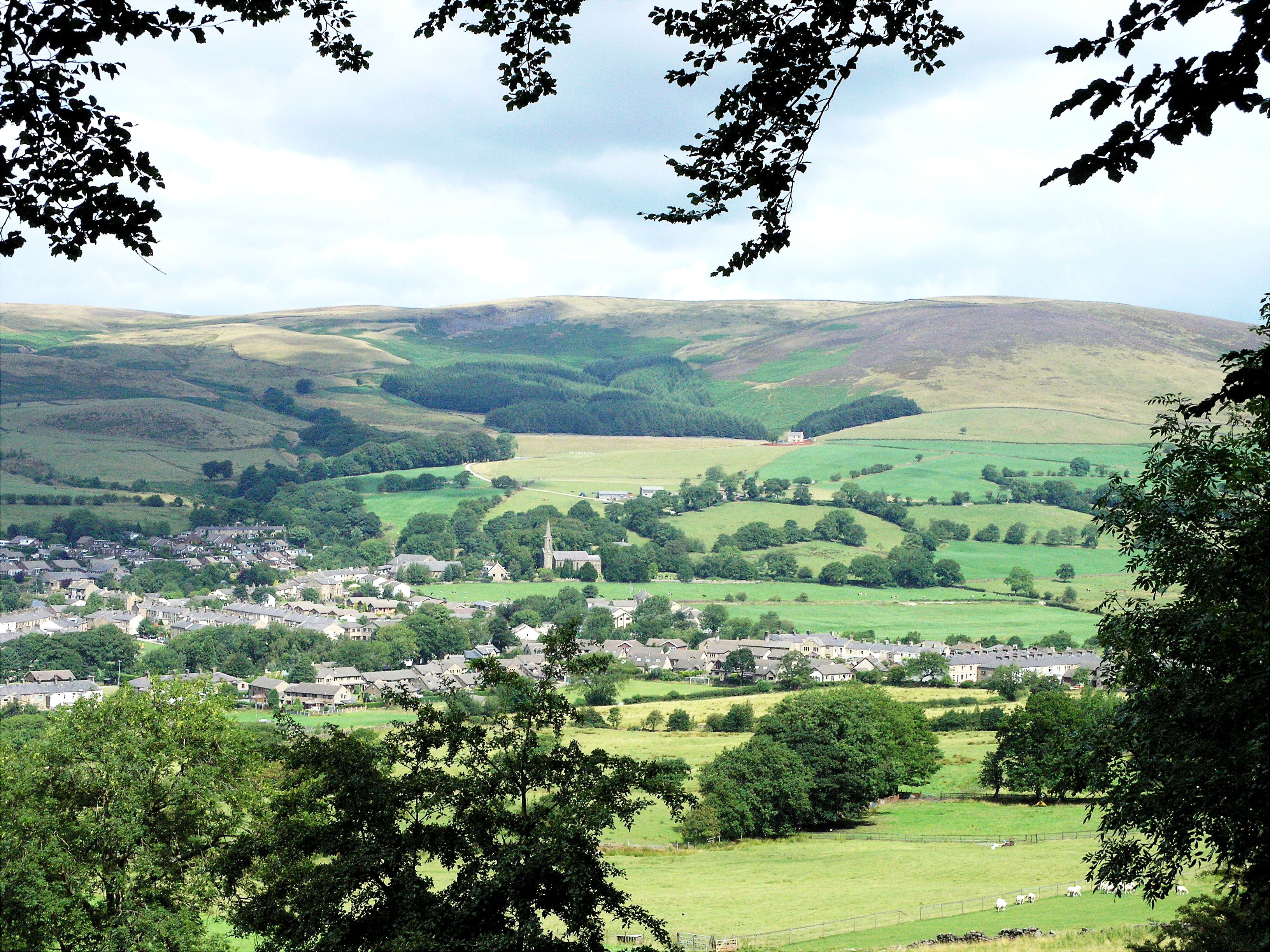 Aerial photo of Sabden and surrounding countryside