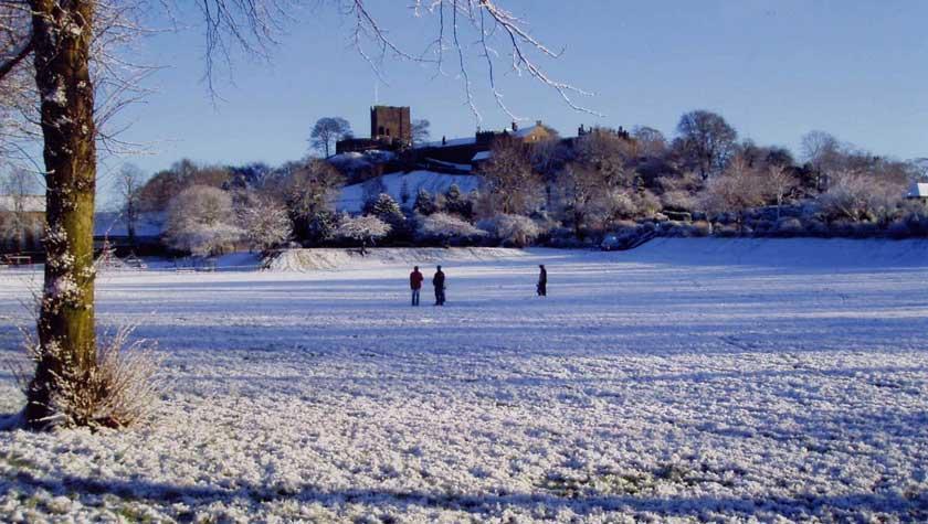 Castle Grounds covered in snow