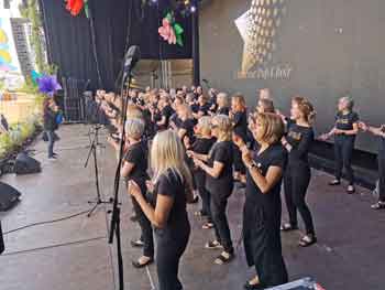 Clitheroe Pop Choir performing at Beatherder