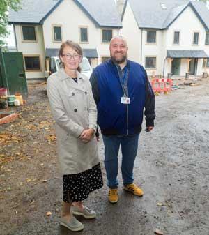 Rachael Stott, Ribble Valley Borough Council&rsquo;s housing strategy manager, and Wayne Smith, neighbourhood specialist for Ribble Valley at Onward Homes, at the Dixon Road development.