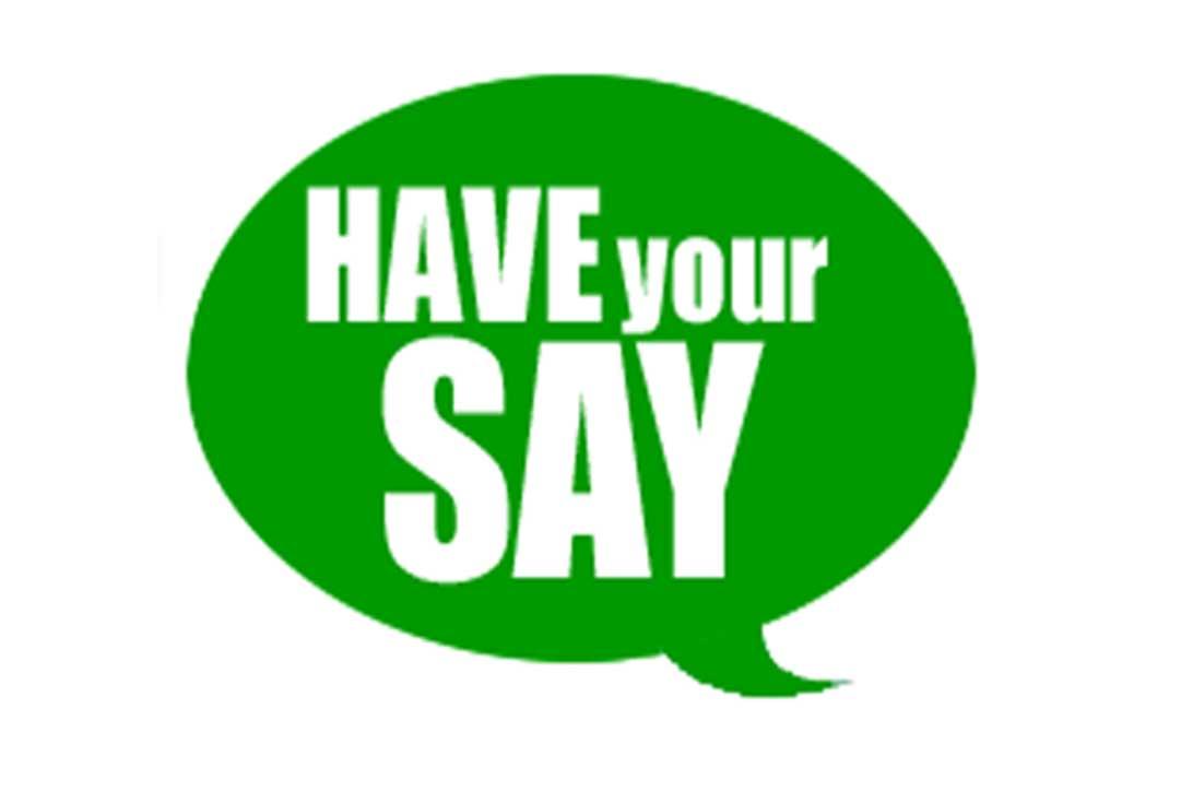 Words: have your say in a speech bubble