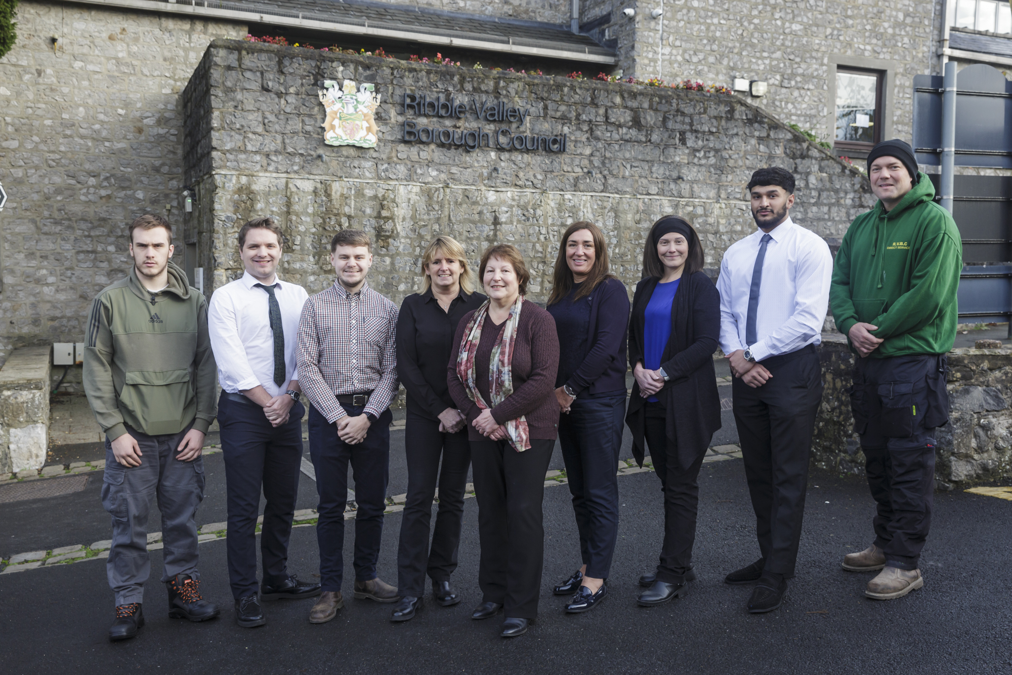 Several council staff stood outside the Ribble Valley Borough Council offices