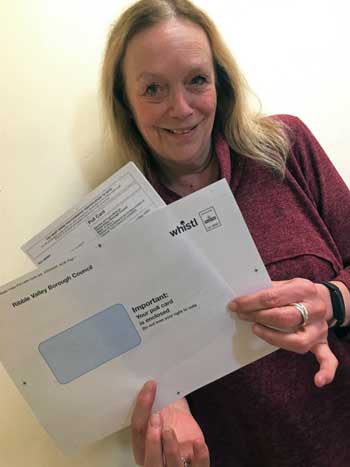 NEW LOOK POLL CARD – Jane Horsfield, Ribble Valley Borough Council’s electoral services officer.