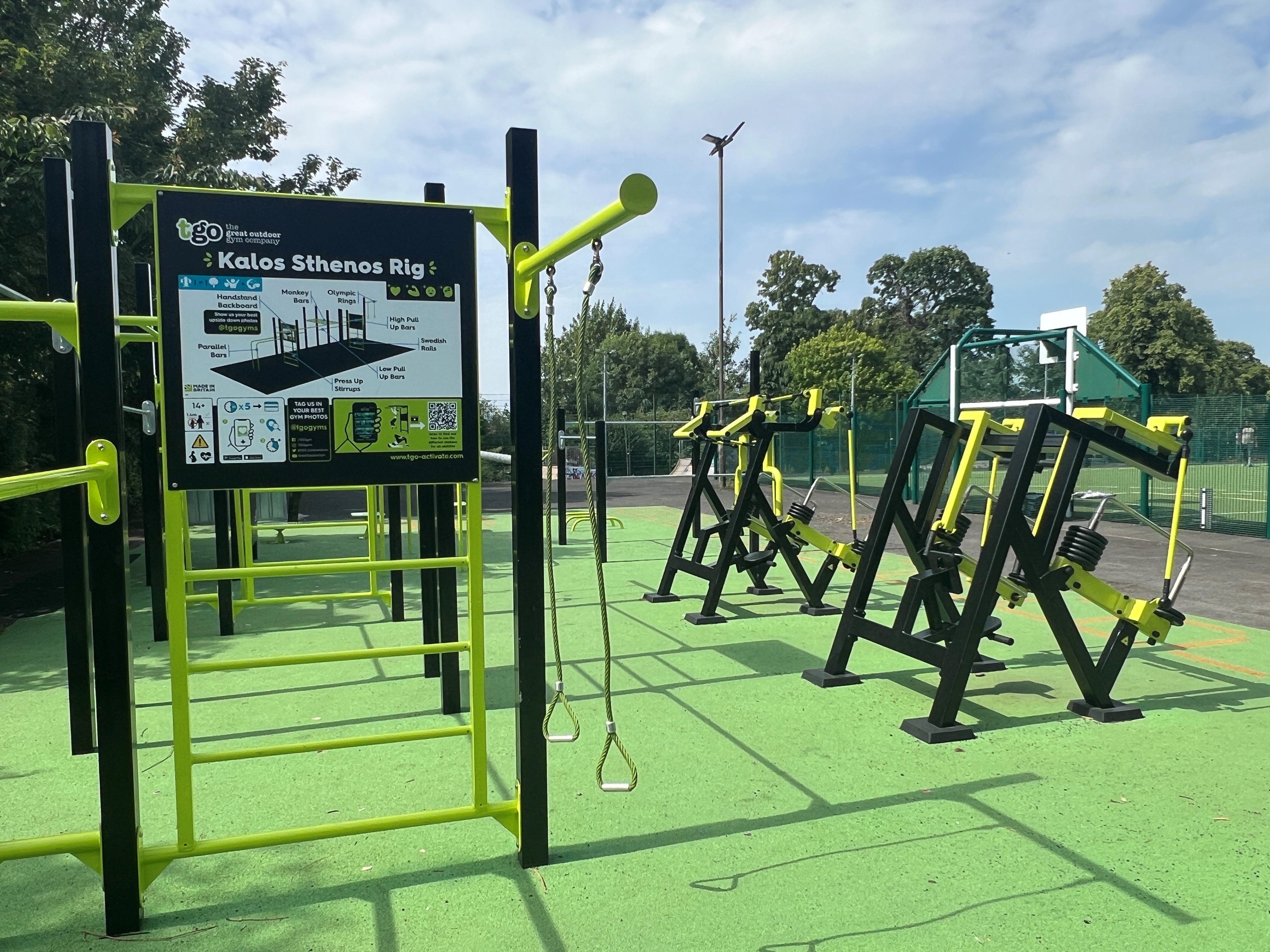New outdoor gym equipment.