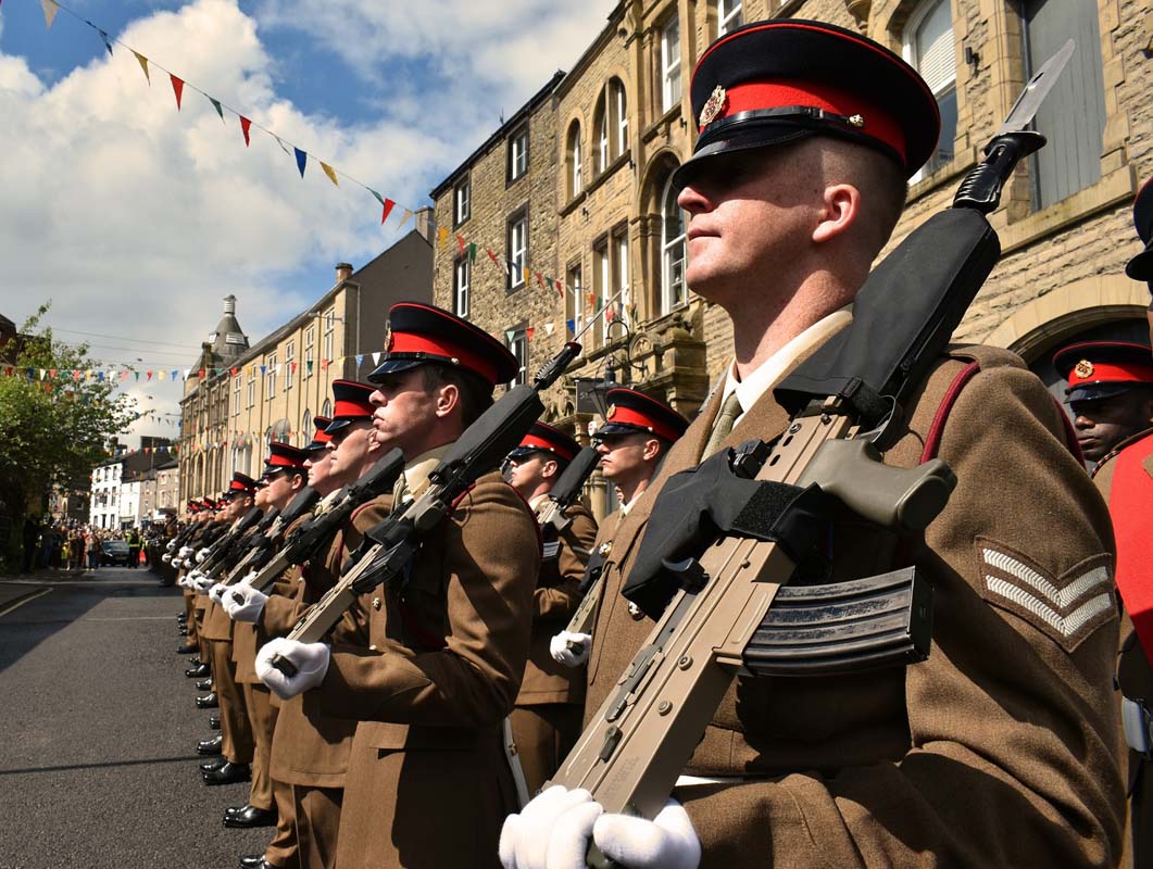 The Duke of Lancaster’s Regiment in Market Place, Clitheroe