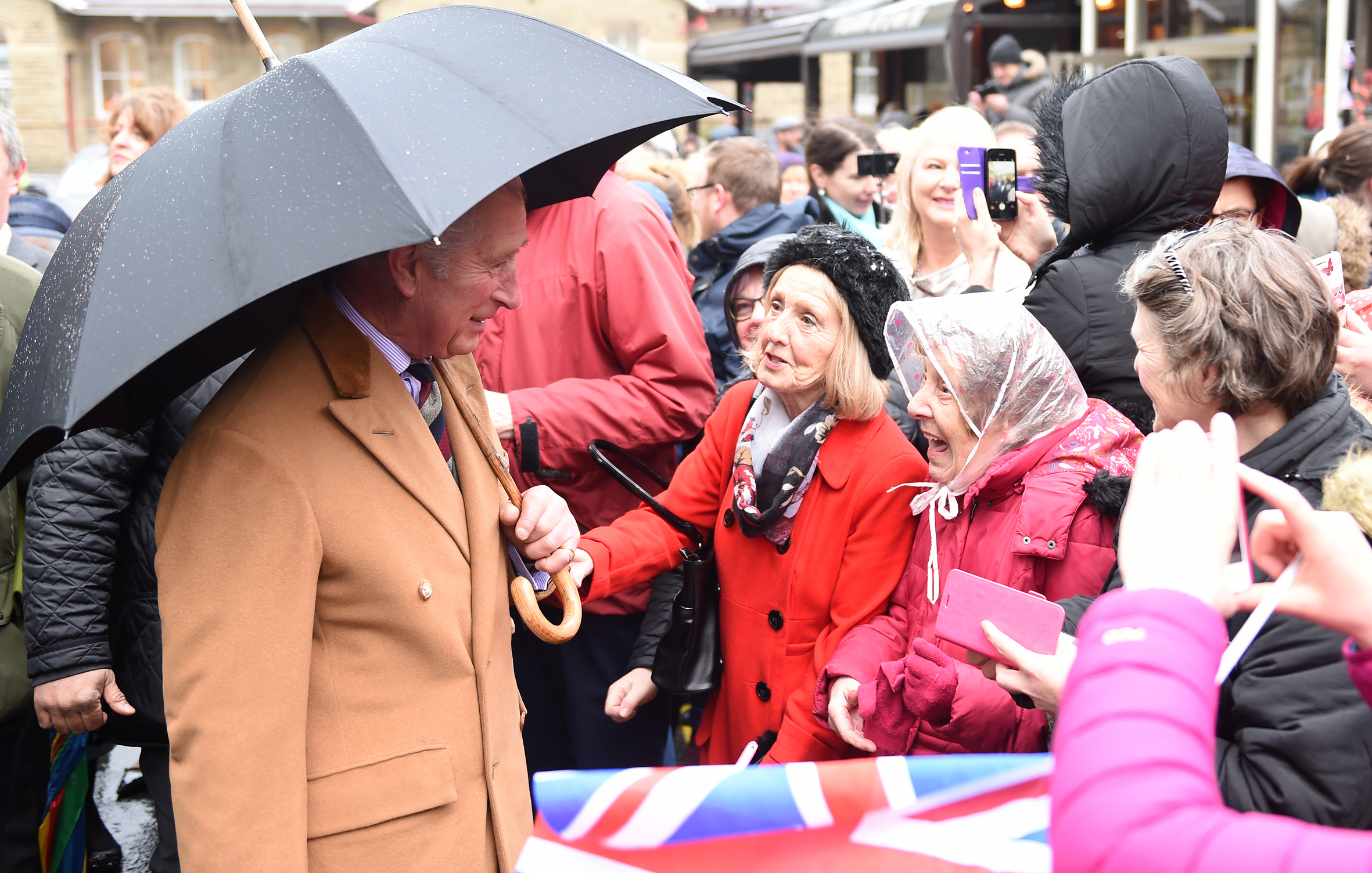 The then prince of Wales walking around Clitheroe in 2017