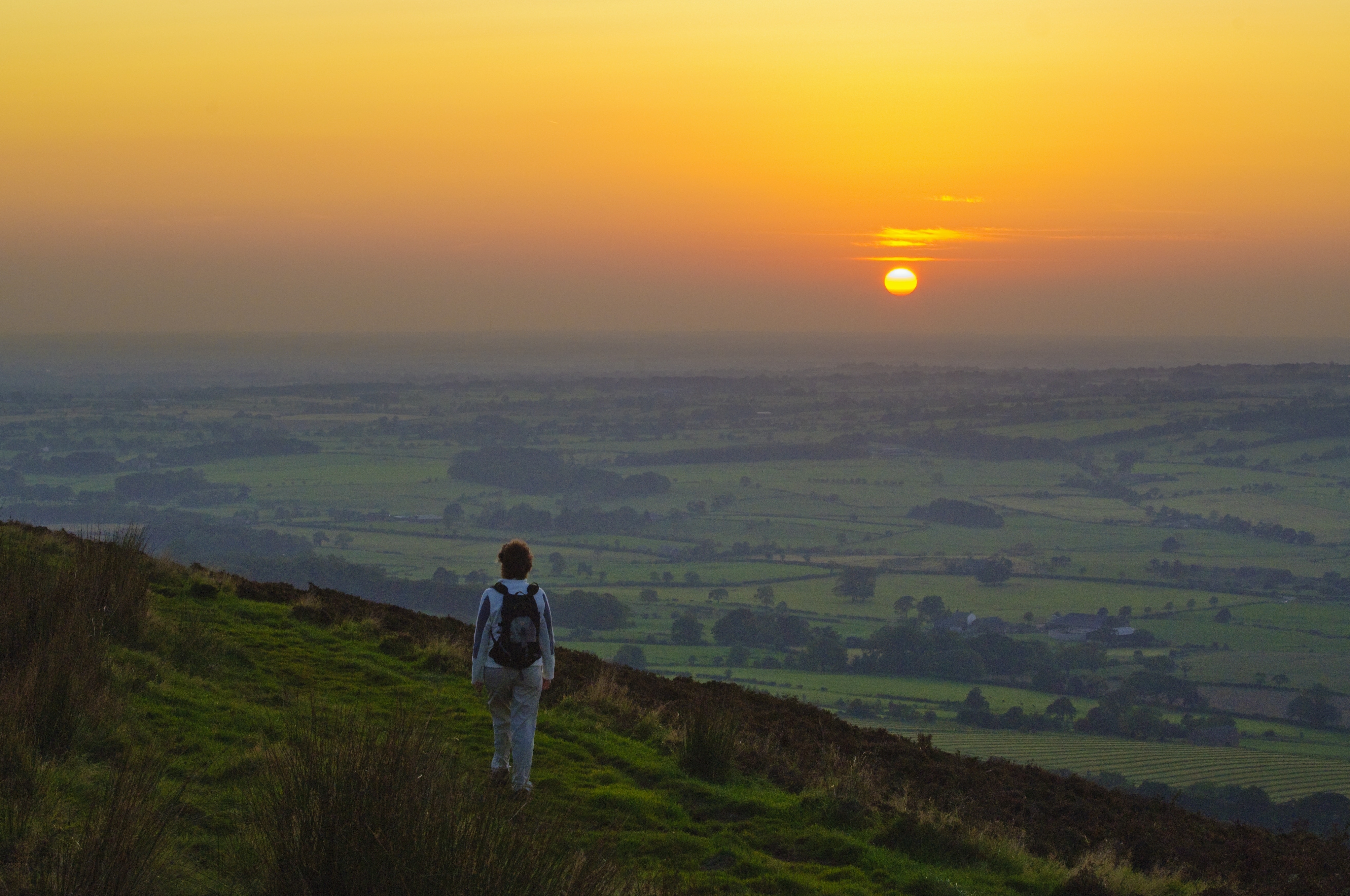 Walking in ribble valley at sunset