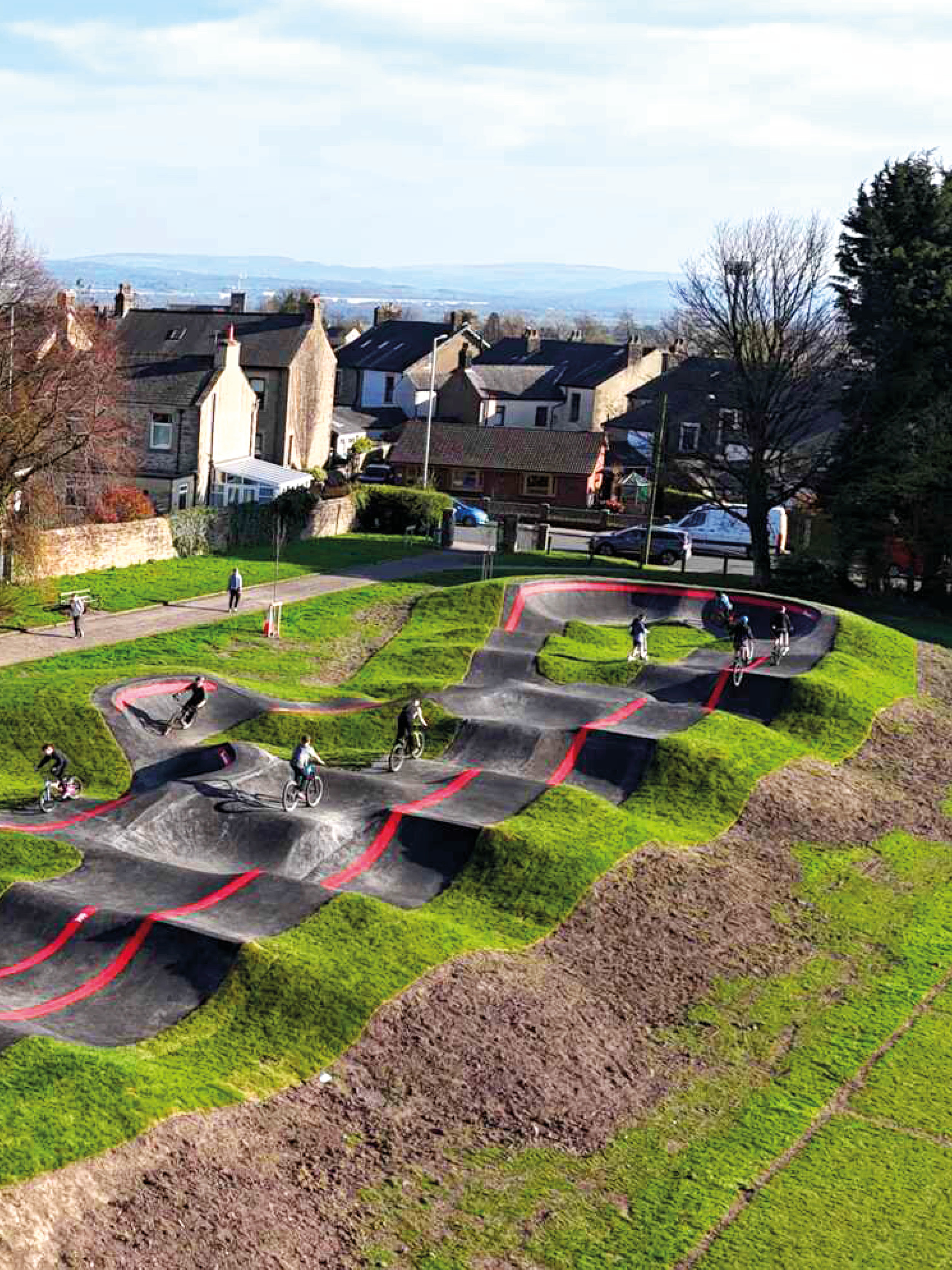 an aerial view of Longridge pump track