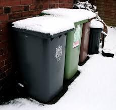 Bins full of snow