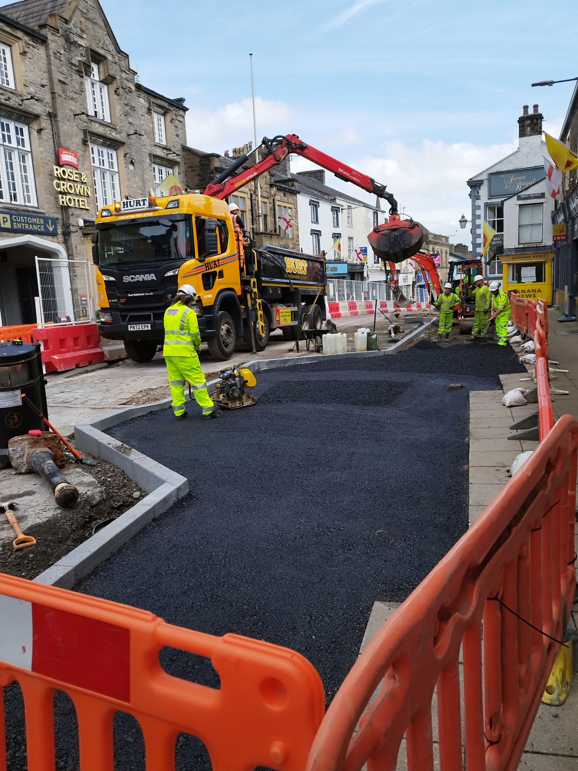 Castle street laying tarmac